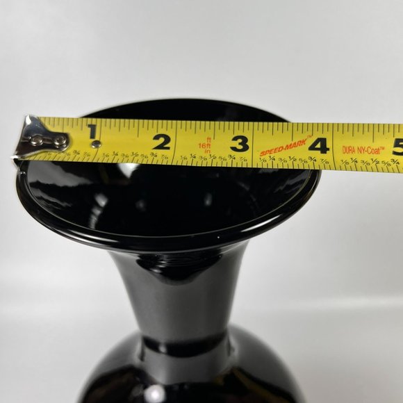 Fenton Silver Poppies On Ebony Black Burnished Silver Vase Hand Painted Signed - Picture 15 of 15